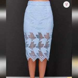 JOA Hardly Wait Midi Skirt Powder Blue size S